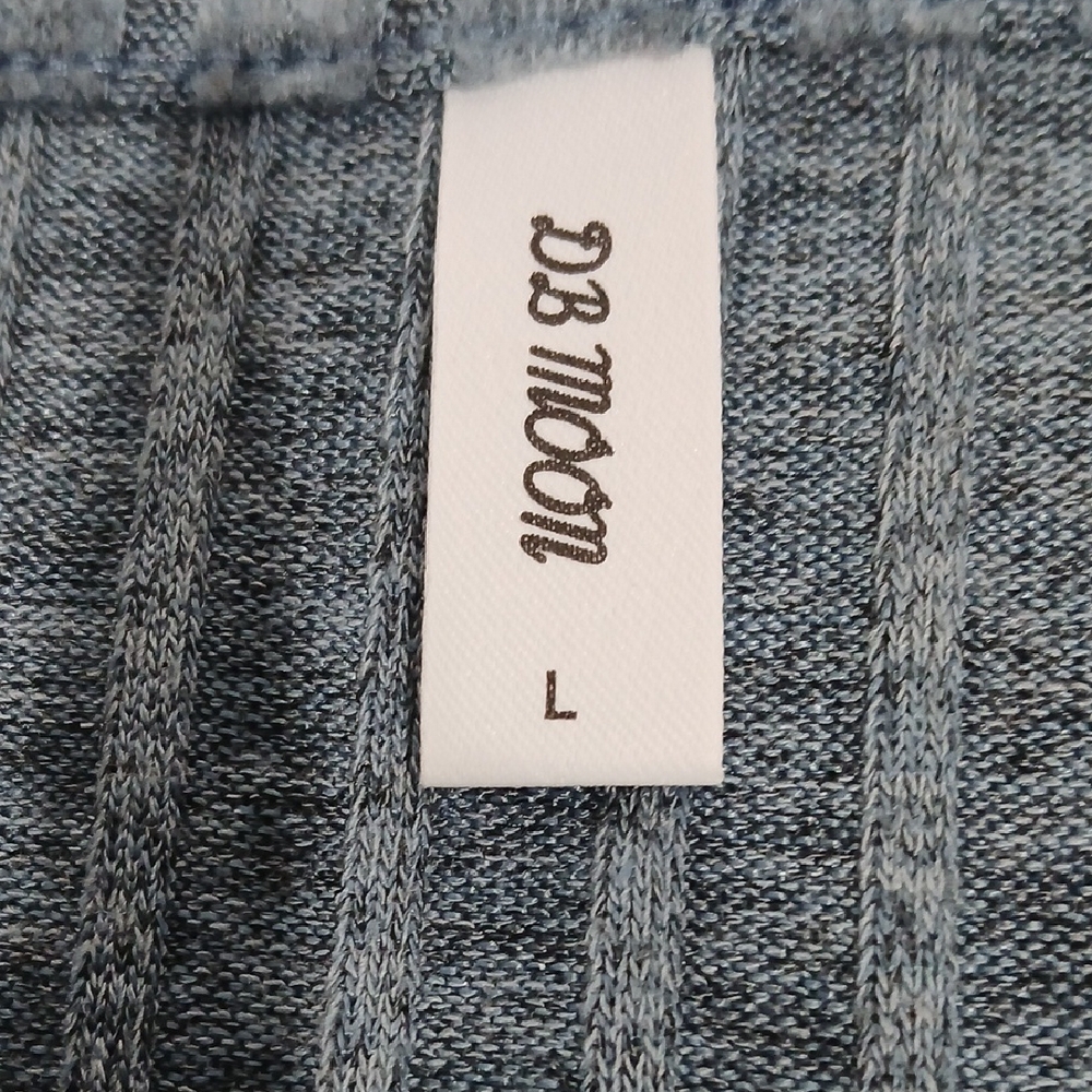 Blue Ribbed Long Sleeve Top - Picture 9 of 10